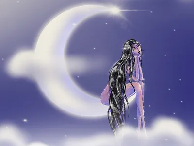 Dreamer drawing dreamer illustration magical moon mystic procreate sky stars whimsical