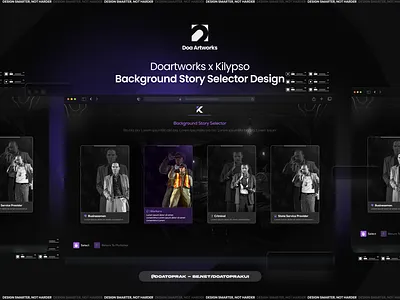 KilypsoRP Background Story Selector UI I Gta V background story design doartworks doatoprak download figma fivem grand theft auto graphic design gta5 gtav illustration oxlib roleplay selector ui ux