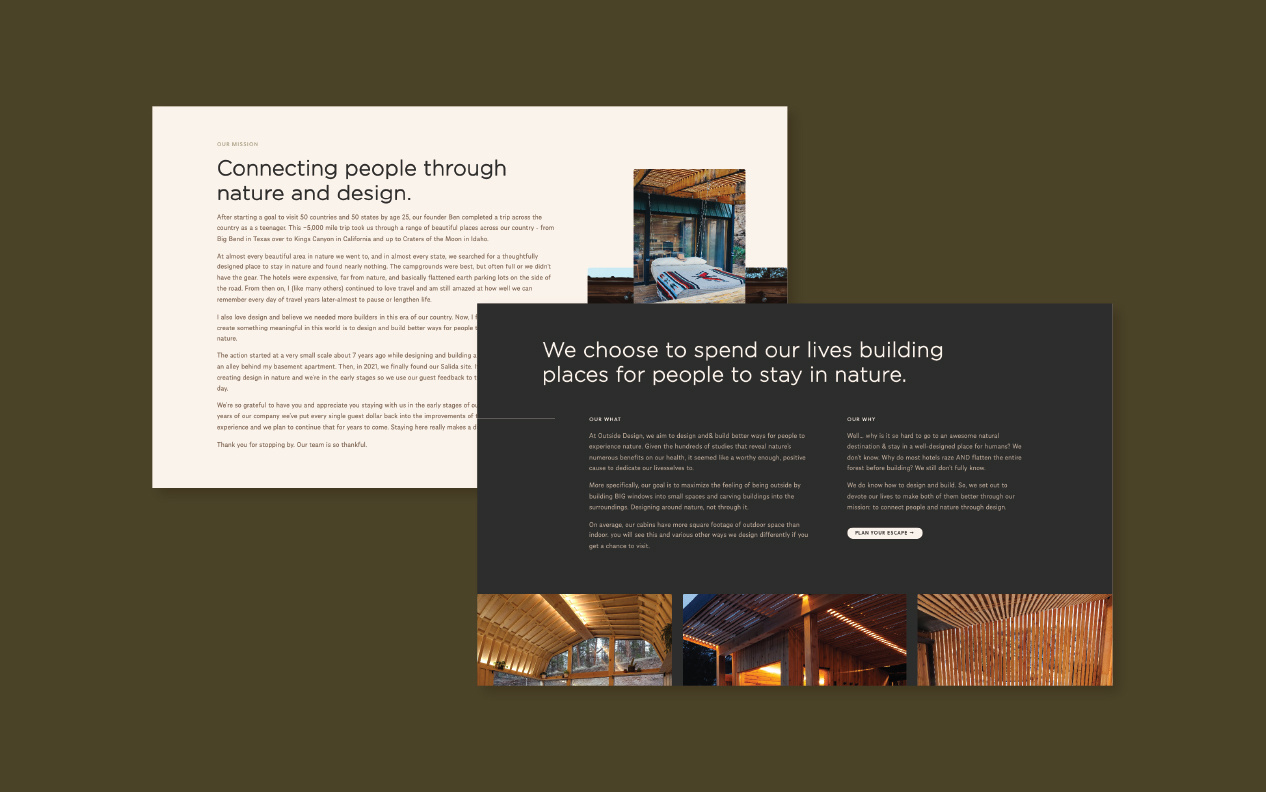 Outside Inn / Website Design