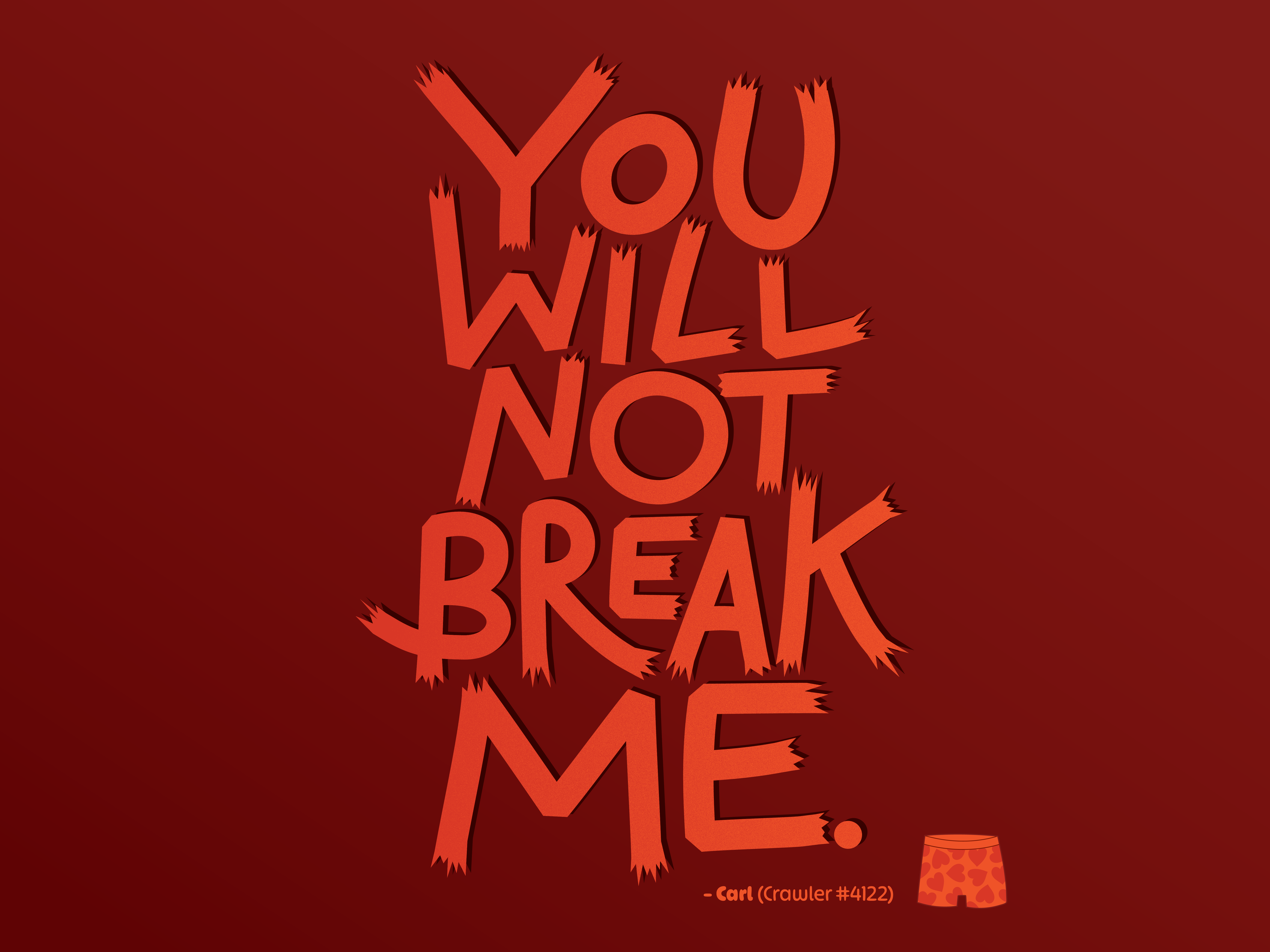 Dungeon Crawler Carl quote with hand lettering