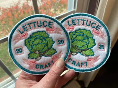 Custom Embroidered Patch Design: Lettuce Craft apparel design branding custom patches embroidery merchandise patch design san diego