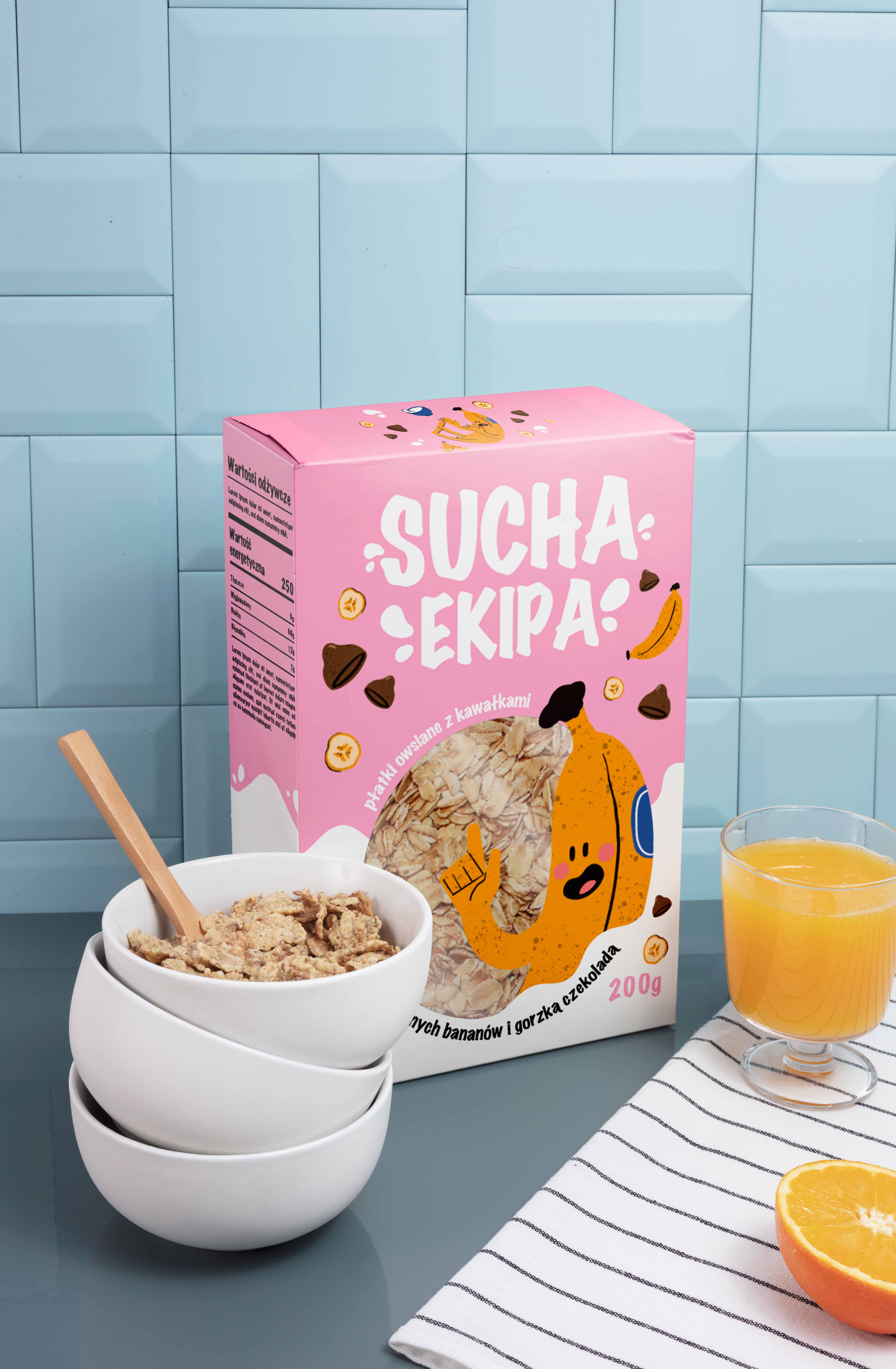 Packaging design and visual identity for kids’ oatmeal branding graphic design logo packaging design