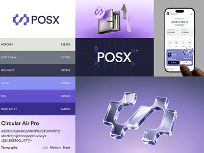 POSX Brand Identity Design 3d branding graphic design logo ui
