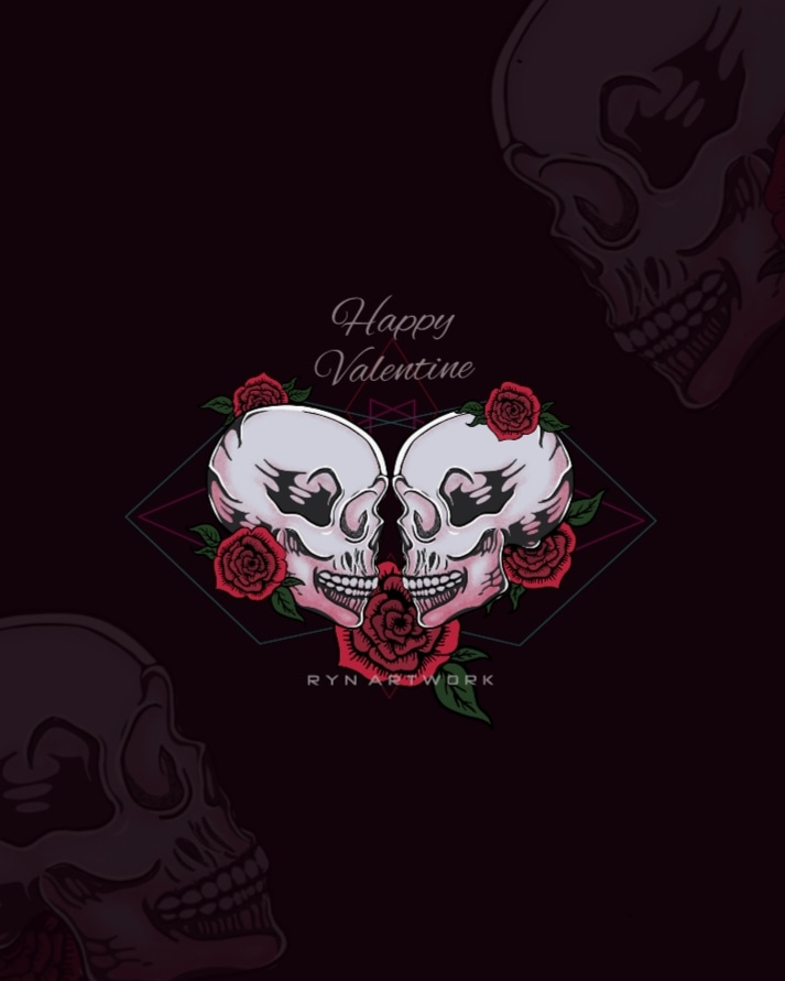 Skull in Love design graphic design illustration illustrator vector