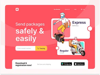 Deeliver Illustration - Landingpage app delivery design e commerce graphic design illustration landingpagi ui