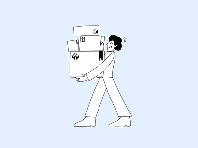 Courier Man Overloaded Deliveries Animation animation box branding character courier delivery design devices graphic design illustration logo morph motion graphics overload vector