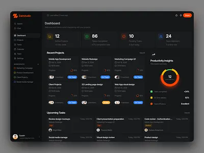 Project Management Web App Dashboard app dashboard design interface product project management service startup ui ux web web app website