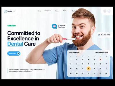 Dental Website-Smilecraft dental dental website dentist figma header hero section home landing page smile ui ui ux
