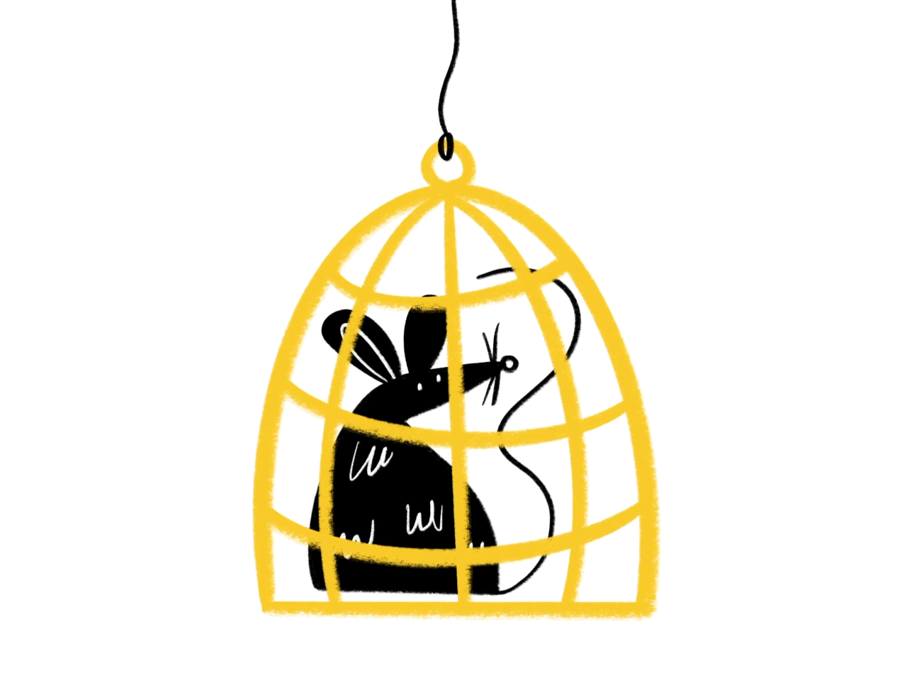 Perpetual Monday M O O D 🐀🗑️😎 cage design doodle funny illo illustration lol mouse mousetrap rat sketch trap