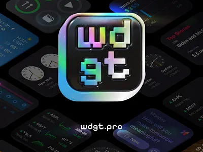 wdgt.pro Identity Design 3d apple branding graphic design ios logo ui widget