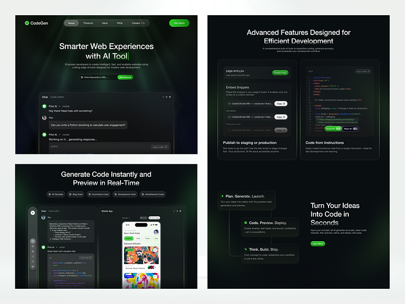 AI web builder UIUX