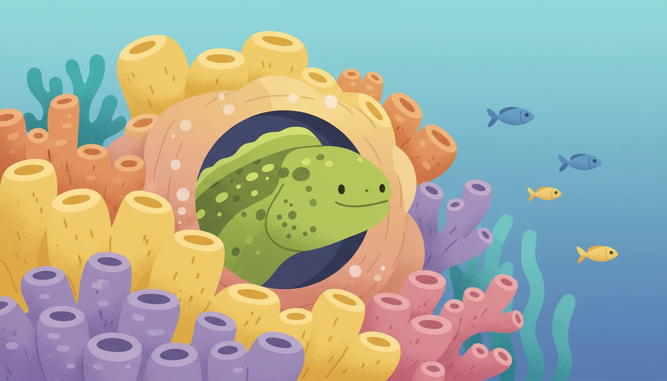 Friendly Moray Eel: Deep Sea Illustration adventure coral reef cute environment illustration marine life moray eel nature outdoor travel underwater web