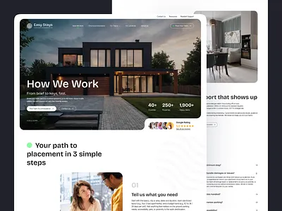 Easy Stays - Conversion-Focused Real Estate Landing Page design figma graphic design landing logo ui web design