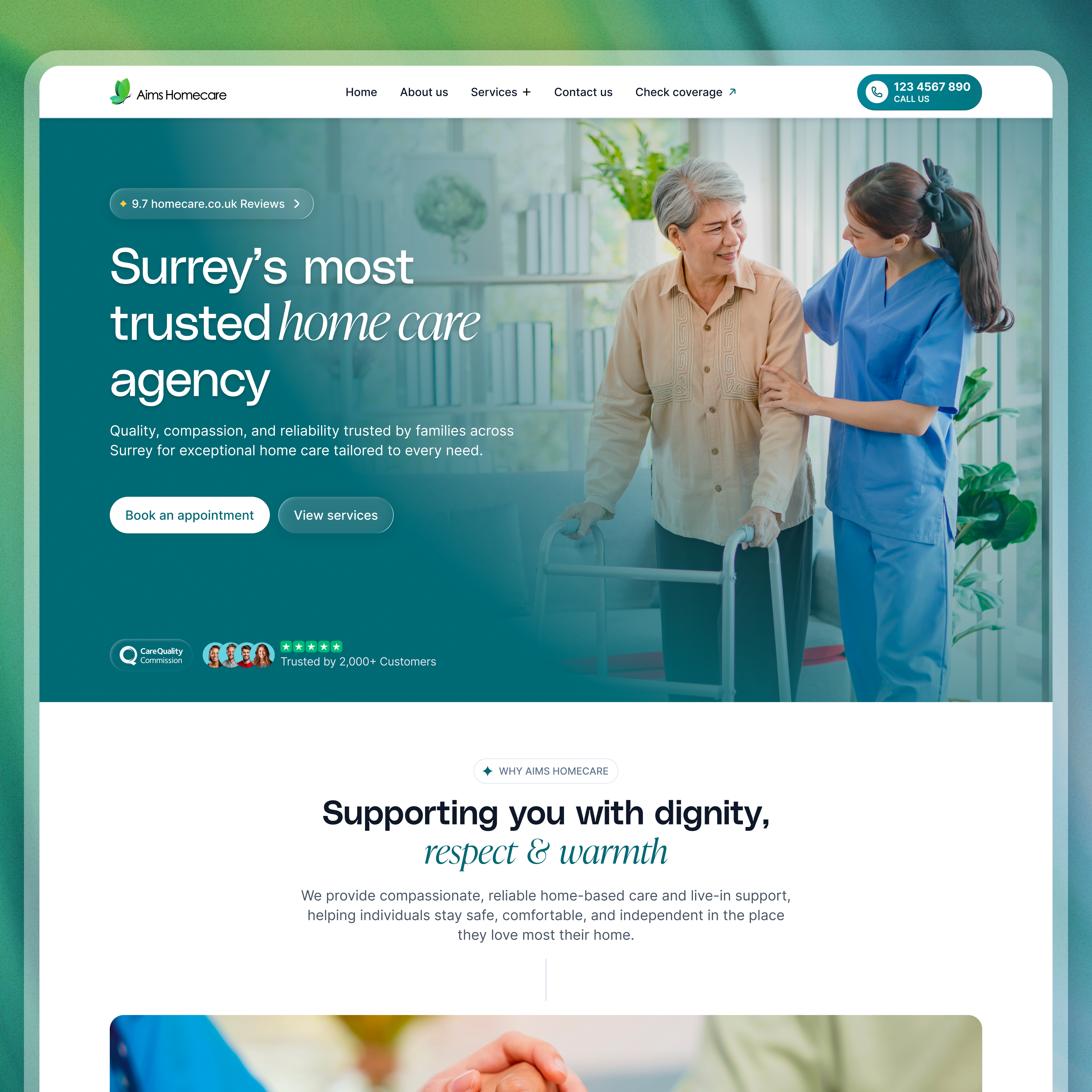 Homecare Website Design, Framer Development design figma framer healthcare healthcare web design healthtech high converting homecare homecare website landing page no code ui user experience ux web design web page design website