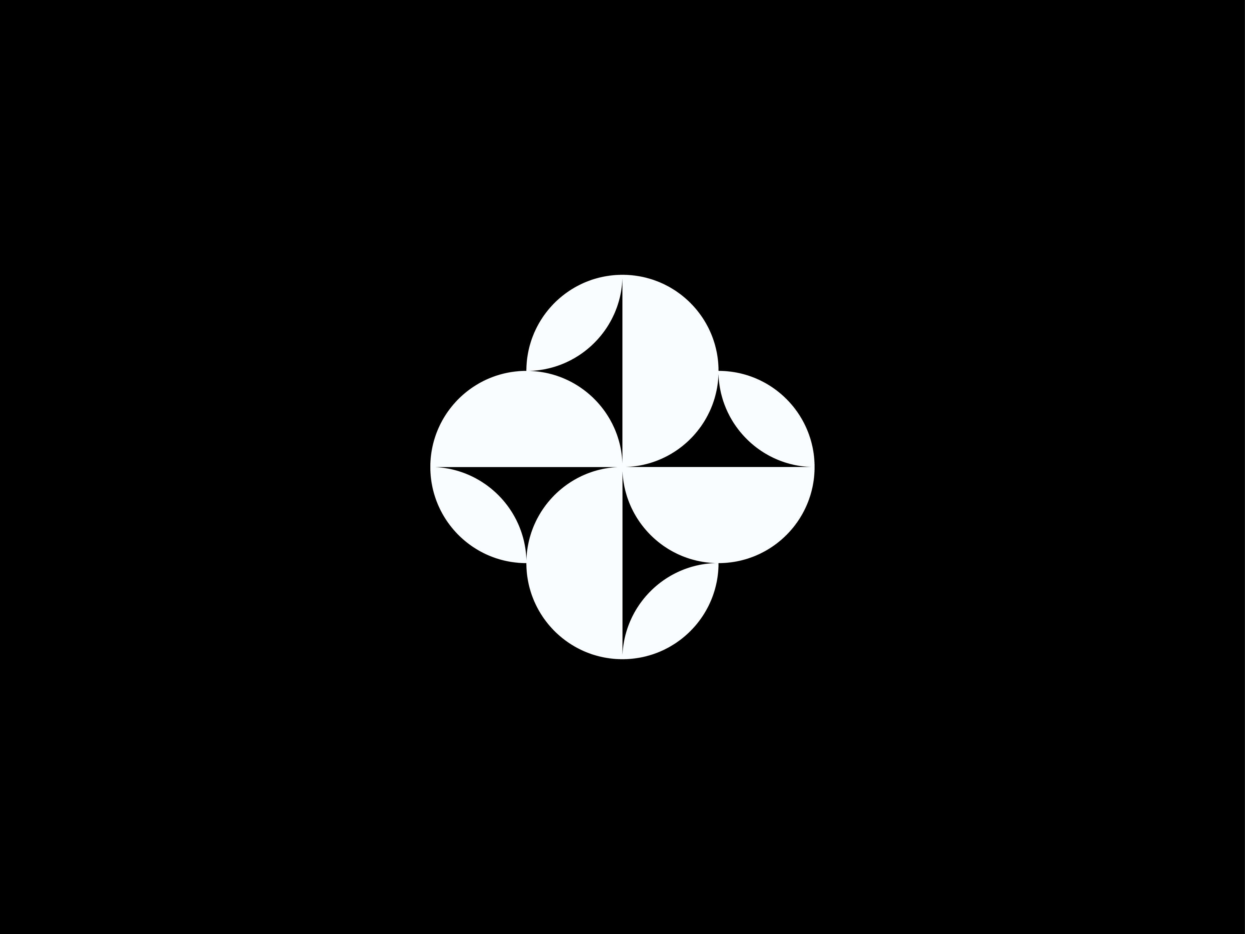 Modern Abstract Geometric Logo Mark abstract logo black and white brand identity circular logo connection geometric logo logo logomark rotational symbol scalable design symmetry tech logo unity