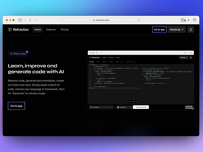 Refraction — AI Code Utilities 3d ai code colorful fluid generate gradient homepage illustration improve landing page magic page refactor refraction render typography utility web website