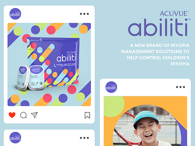 Social Media Designs for Acuvue Abiliti acuvue abiliti branding children facebook design graphic design instagram design johnson johnson kids myopia smm social media social media design