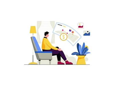 Man Enjoy His Work Animation animation branding business design devices enjoy graphic design illustration marketing morph motion graphics technologie ui vector work