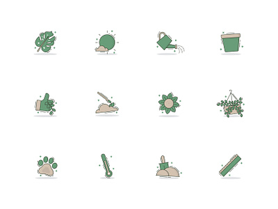 BWH Plant Co Icons branding decorative plant dirtbag ecology flower foliage gardener gardening green houseplant icon iconography mo monstera nature plant pot potted plant ui vector