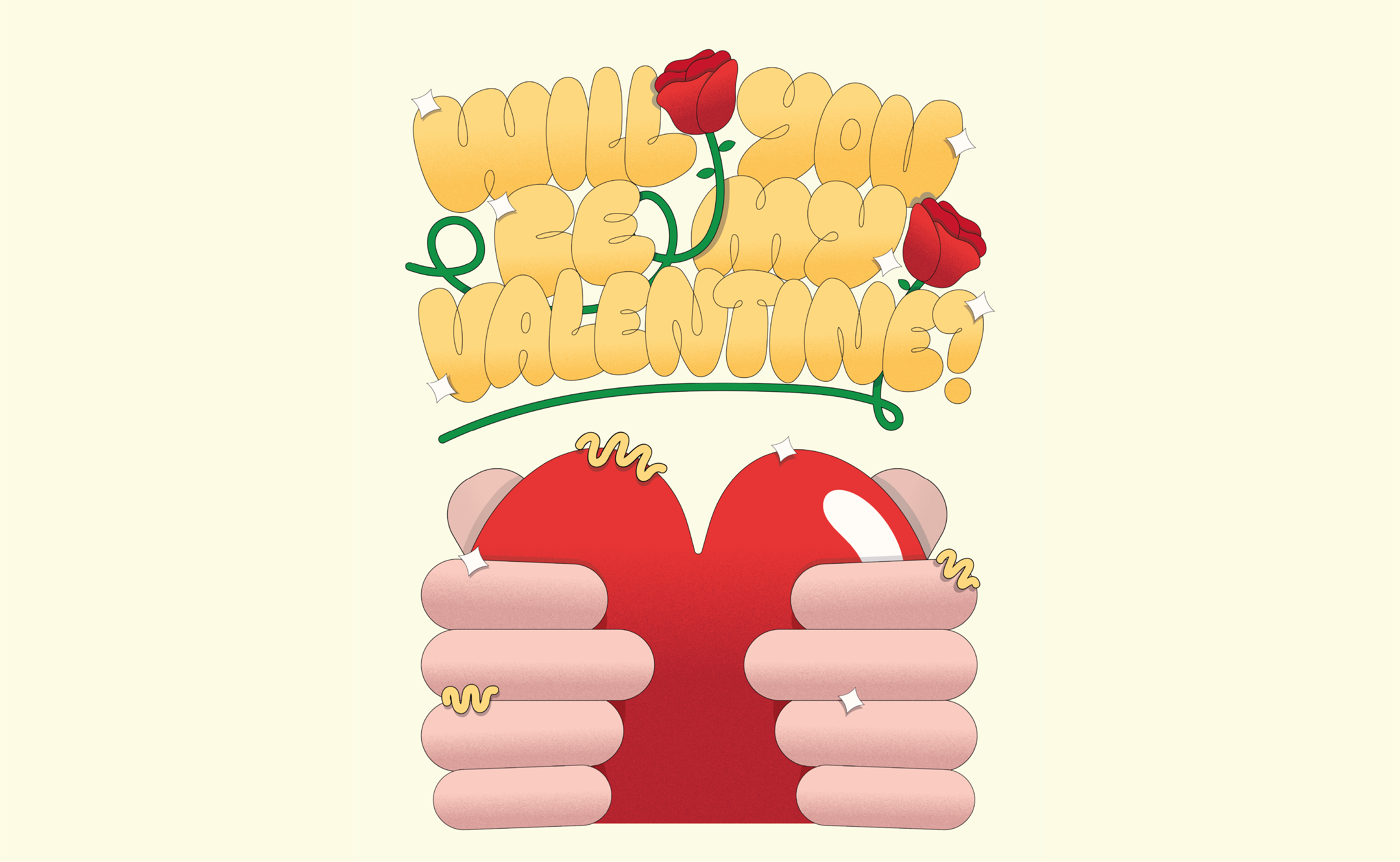 Will You Be My Valentine? design graphic design illustration lettering typography valentine valentines day