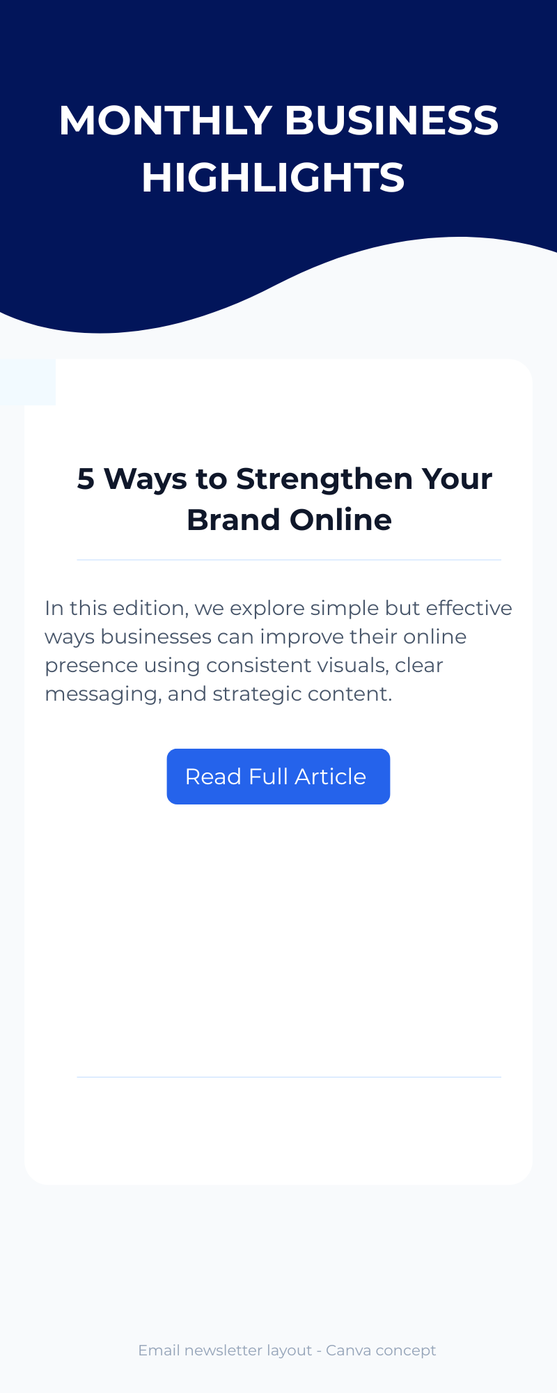 Email Newsletter Layout Concept