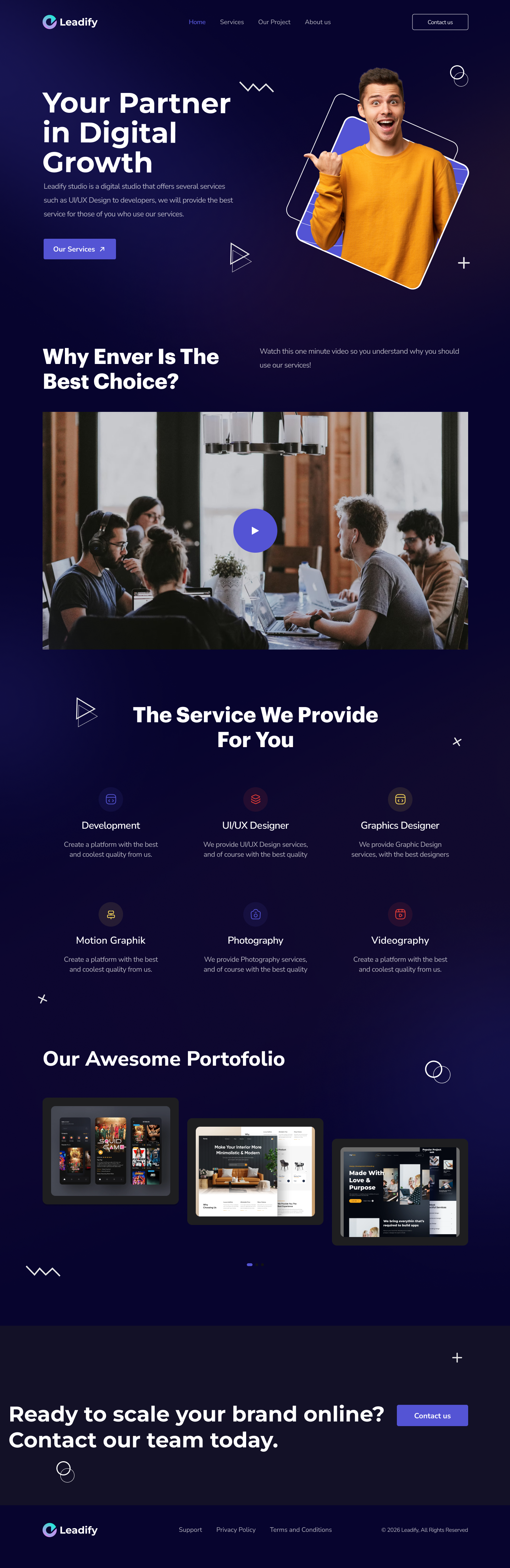 Modern Agency Website Template | UI/UX branding clean web ui design design portfolio project design system figma figma ui design illustration logo ui web design website