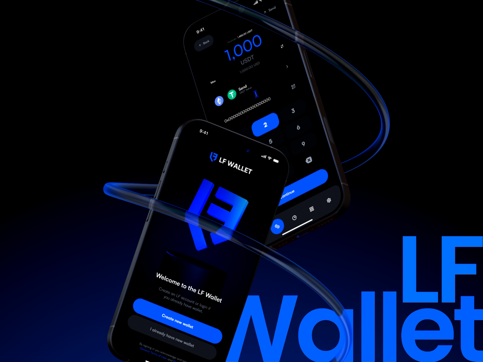 LF Wallet UI Application app app design app swap application ui blockchain app crypto crypto wallet dapp dark blue design staking swap ui app ux application