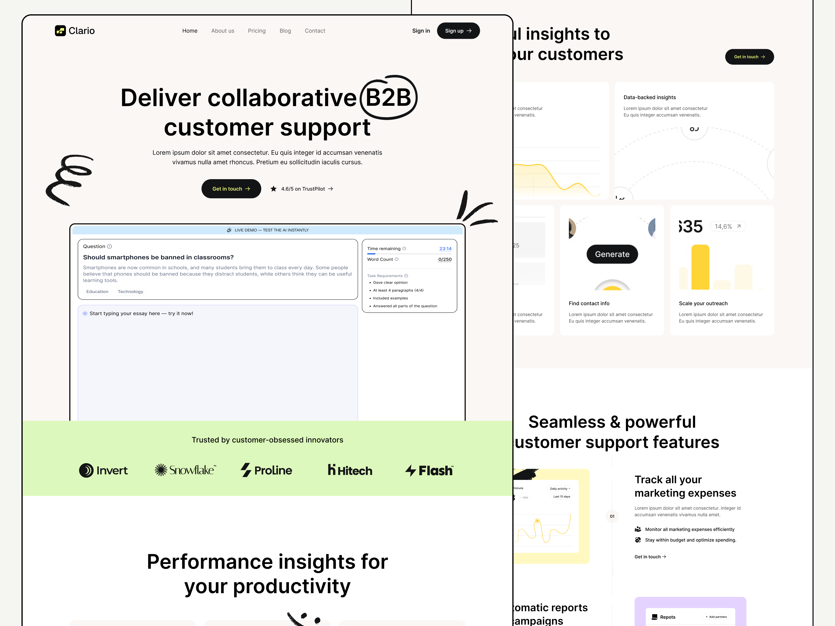 Example of High Converting Saa S/B2 B Landing Page