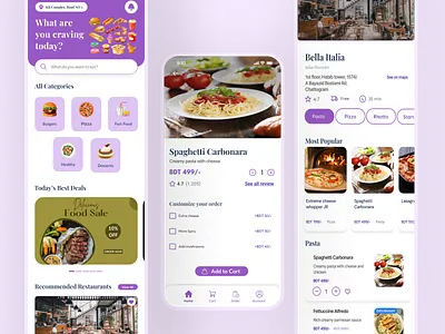 Food Delivery Mobile App appdesign figma foodapp mobiledesign responsivedesign uiux
