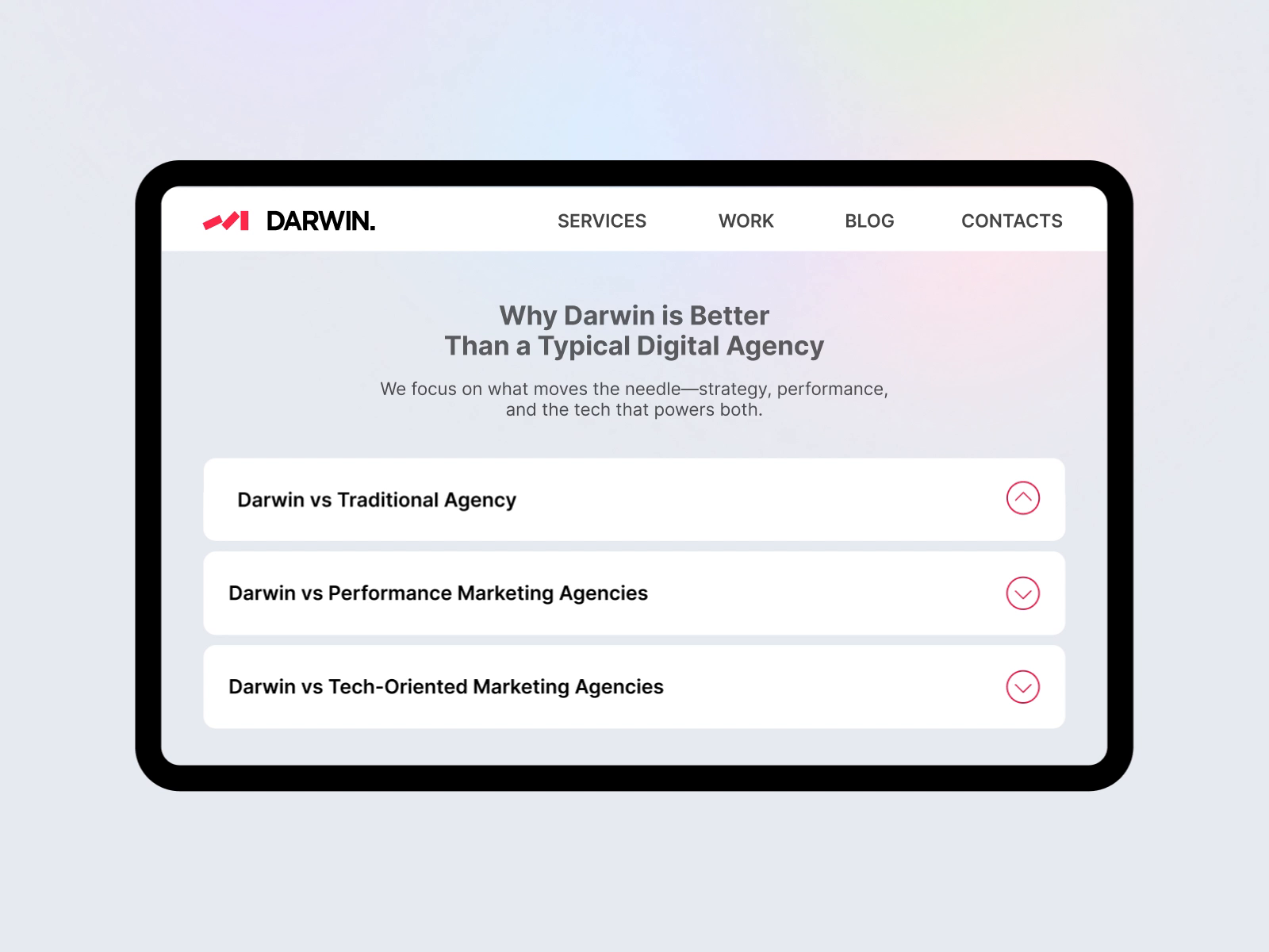 Example of Compare Table UI Animation