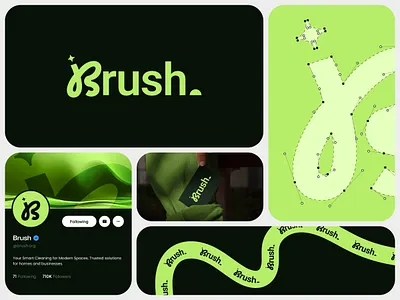 Brush Branding - Modern Wordmark Logo b logo branding cleaning logo creative design creative logo design graphic design logo logo brand logo designer logo grid minimal mockup modern logo professional logo wordmark