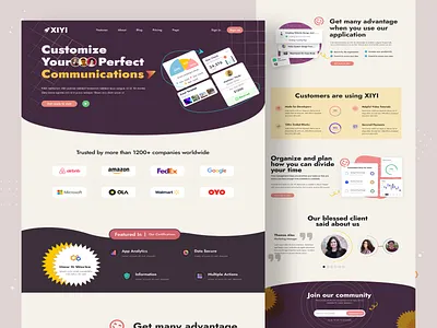 XIYI - Saas landing page app interface creative landing page homepage landing page minimal landing page modern design saas saas app saas web software landing page trending 2022 ui web development