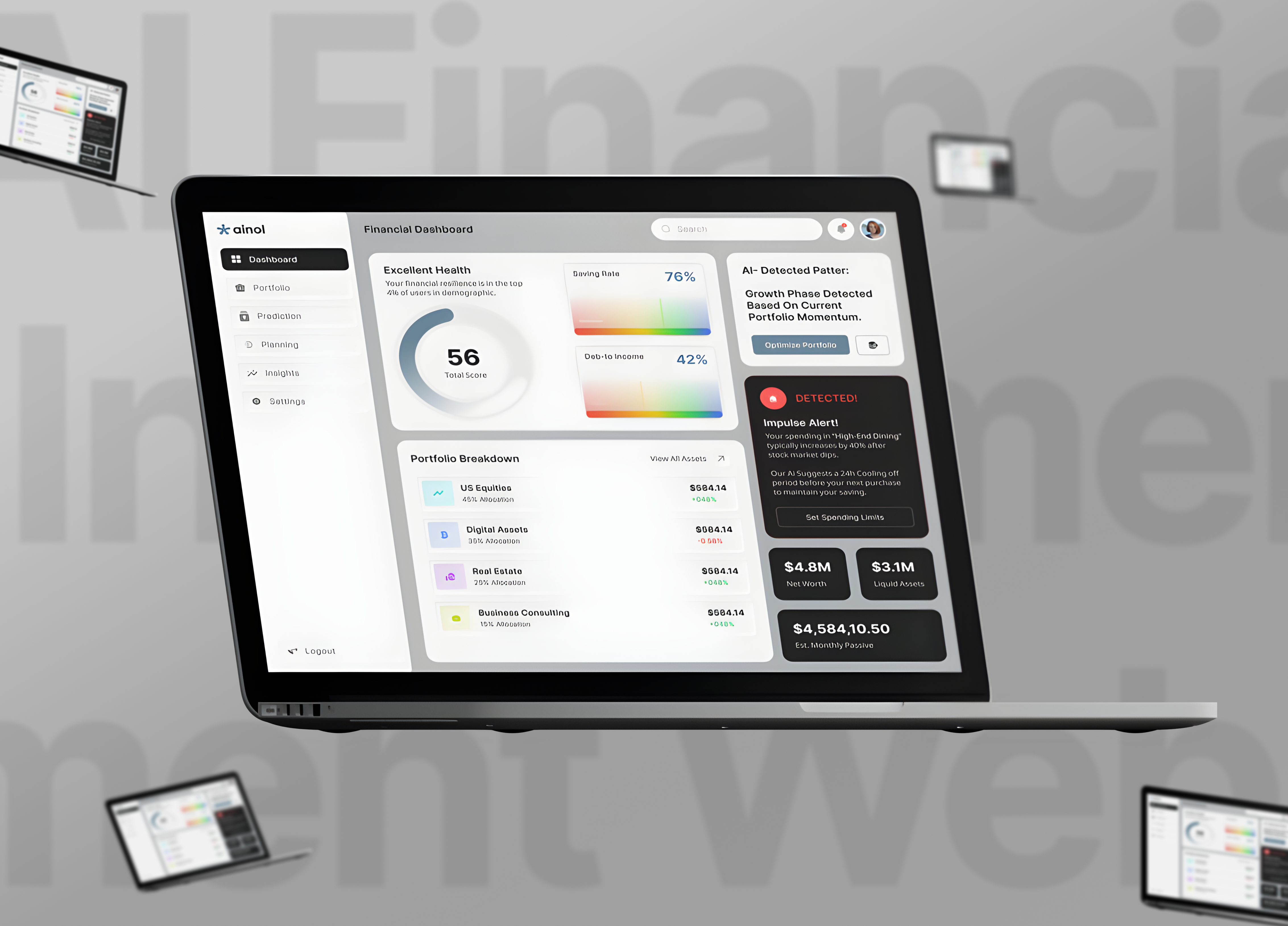 AI-Powered Investment Dashboard ai dashboard ai powered investment dashboard ai uiux dashboard uiux design investment dashboard investor dashboard trendy design ui uiux website
