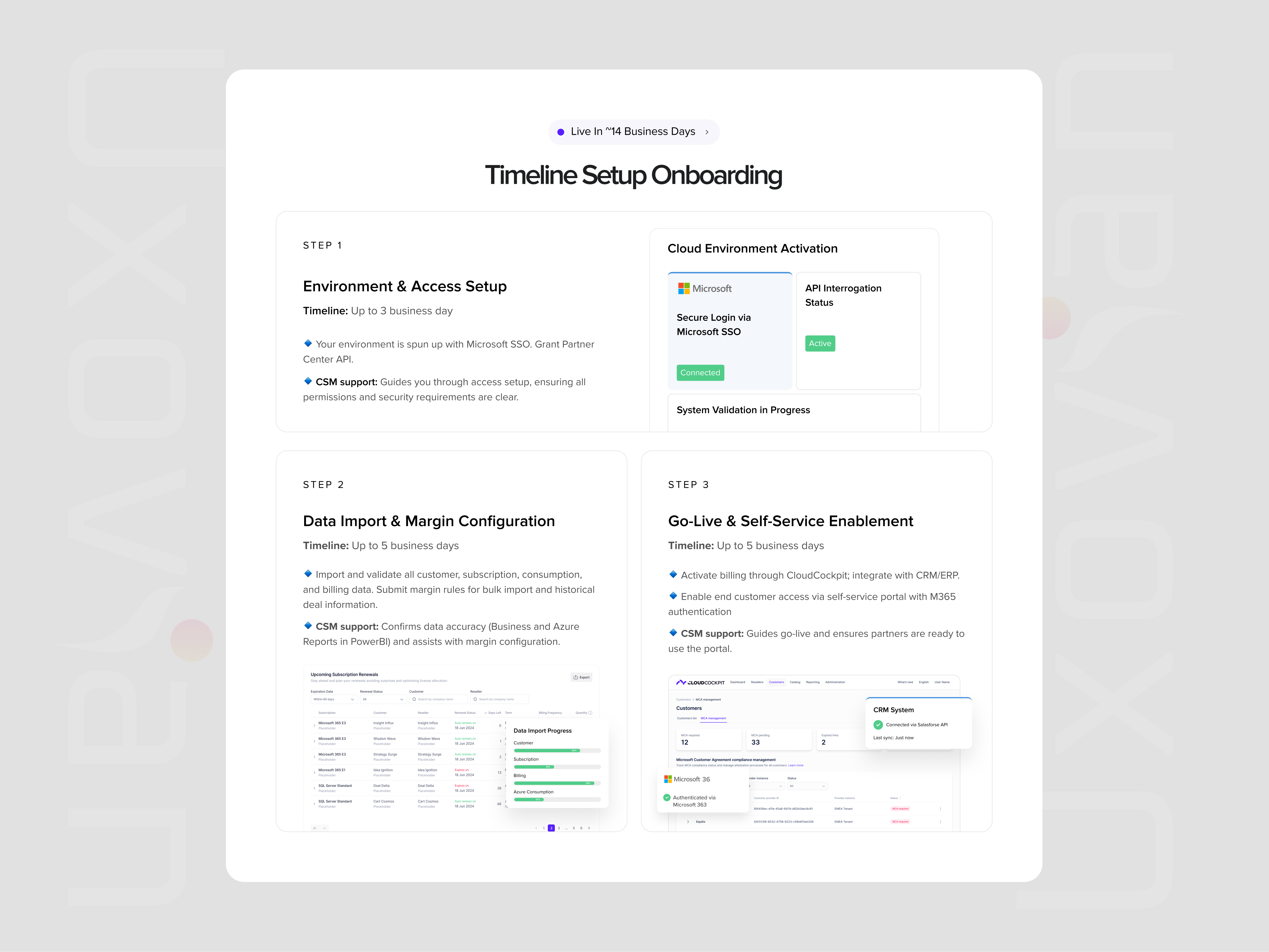 Example of SaaS Onboarding Timeline UI