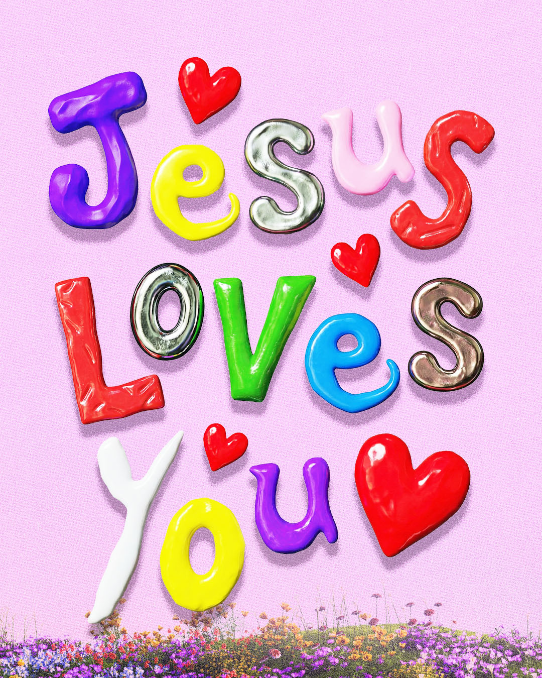 Jesus Loves You ❤️ | Christian Poster christian church editorial design god graphic design jesus poster sermon social media type design