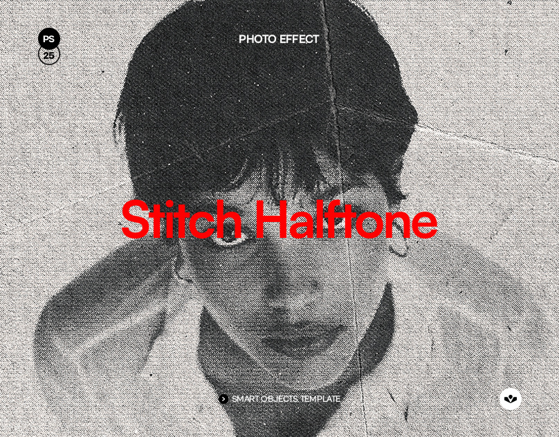 Stitch Halftone Photo Effect design effect graphic design halftone paper photoshop solasome stitch texture