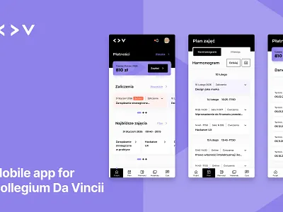 Mobile app for Collegium Da Vinci education mobile mobile app ui ux