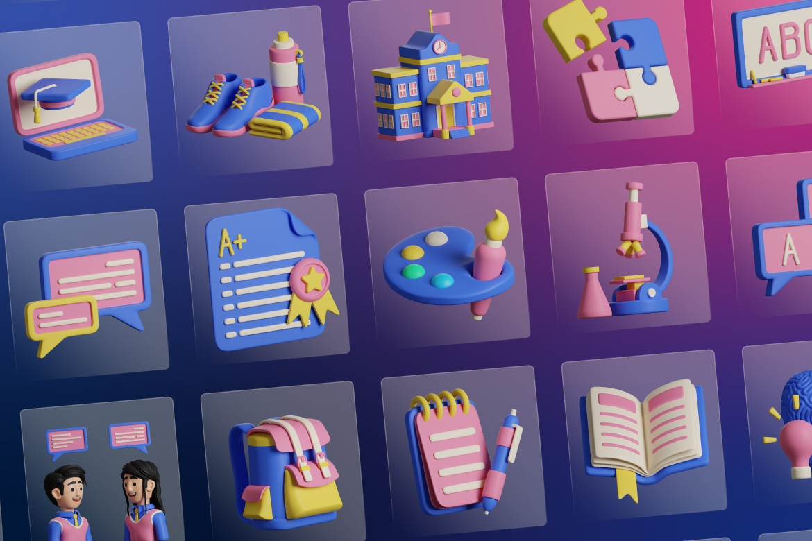 3D Education Icons
