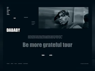Home Page - DABABY art directed branding dababy dark hero design editorial design graphic design hero hero section hiphop illustration music interface musician rapper tipography ui ui music user interface web design website
