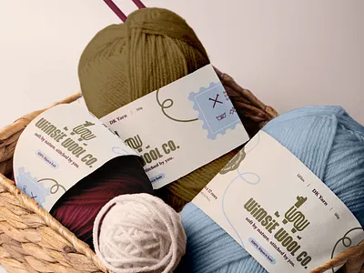 Wimsie Wool co. - Yarn brand and packaging branding branding design brandingdesign cozy design designer friendly graphic design graphic designer logo logodesign packaging packging pattern wool yarn