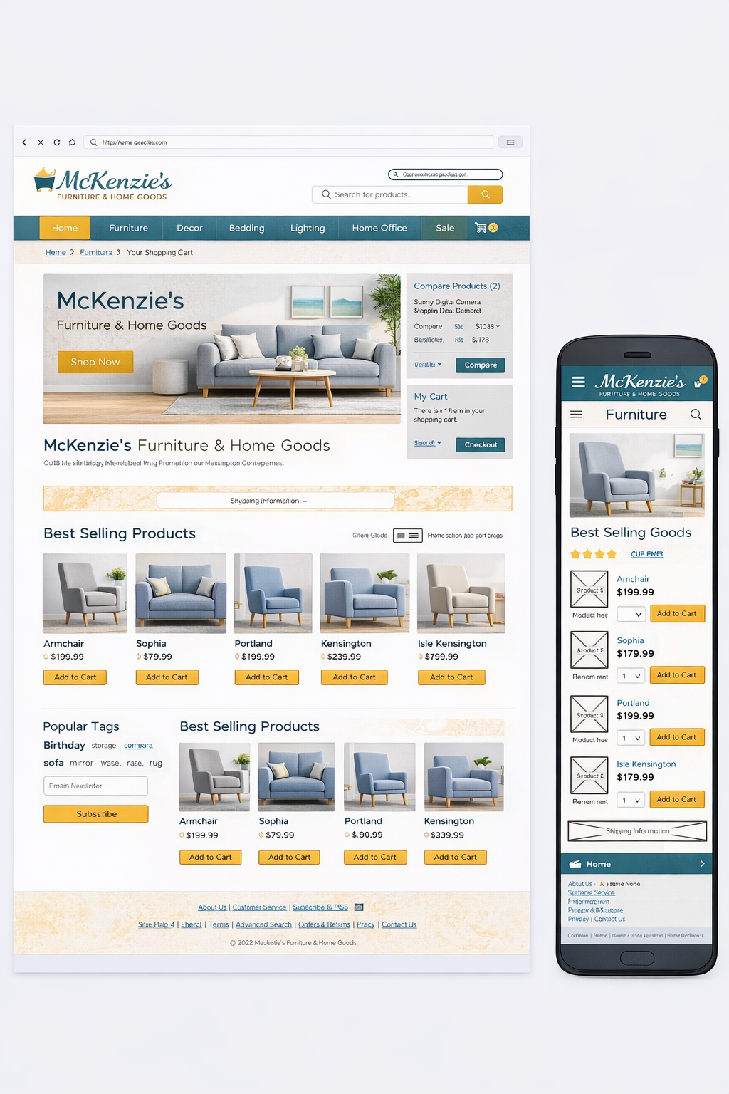 Retail E-Commerce Website Wireframe System (Desktop & Mobile)