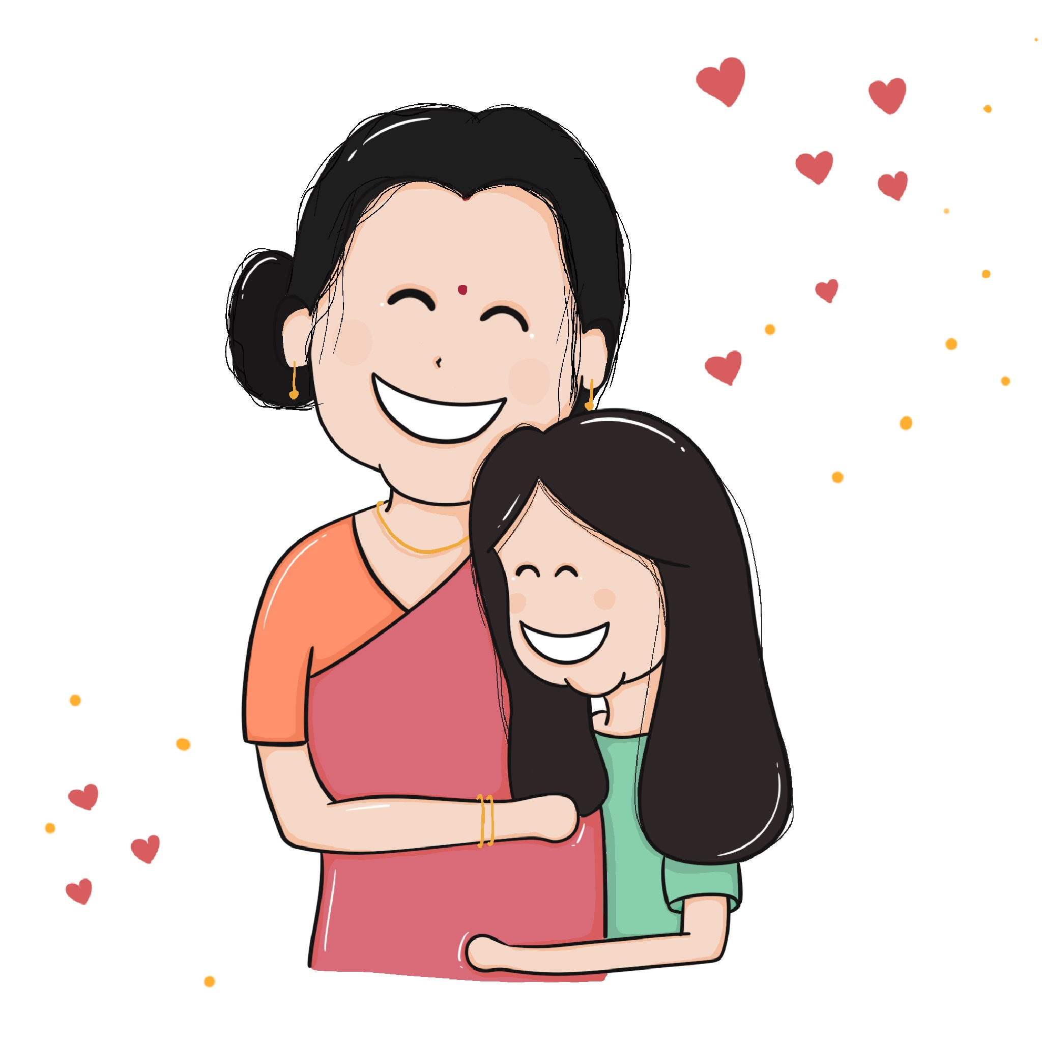 Happy mother's day art character design drawing ghibli style graphic design happy illustration love mom mother solid vector