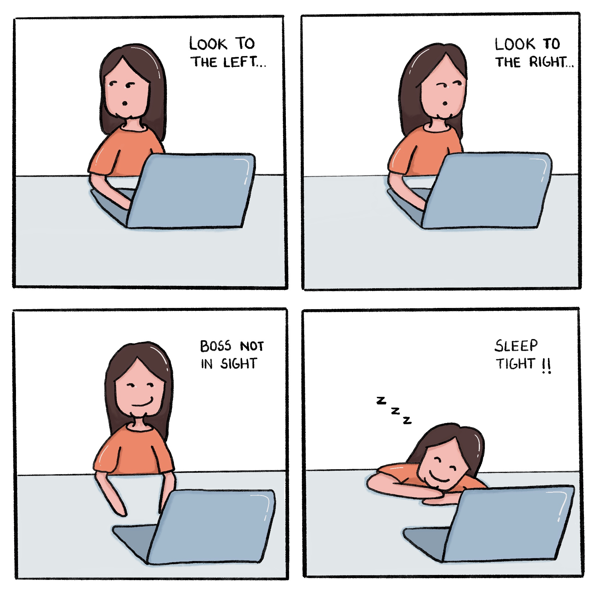 Life in an office art character design comic cute drawing graphic design illustration naughty office sleepy solid vector