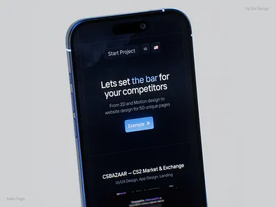 Ela Design website — Soon... blue website clean ui creative design digital studio header design hero section interaction ui landing page main page minimal site mobile ui modern web navigation menu portfolio site product page responsive design site redesign ui concept web app web layout