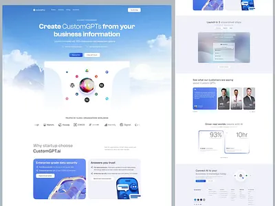 AI Landing page - Startup website agents ai ai agents ai landing page ai startup business integrations landing page landingpage minimal modern motion graphics startup ui design uiux ux design web design