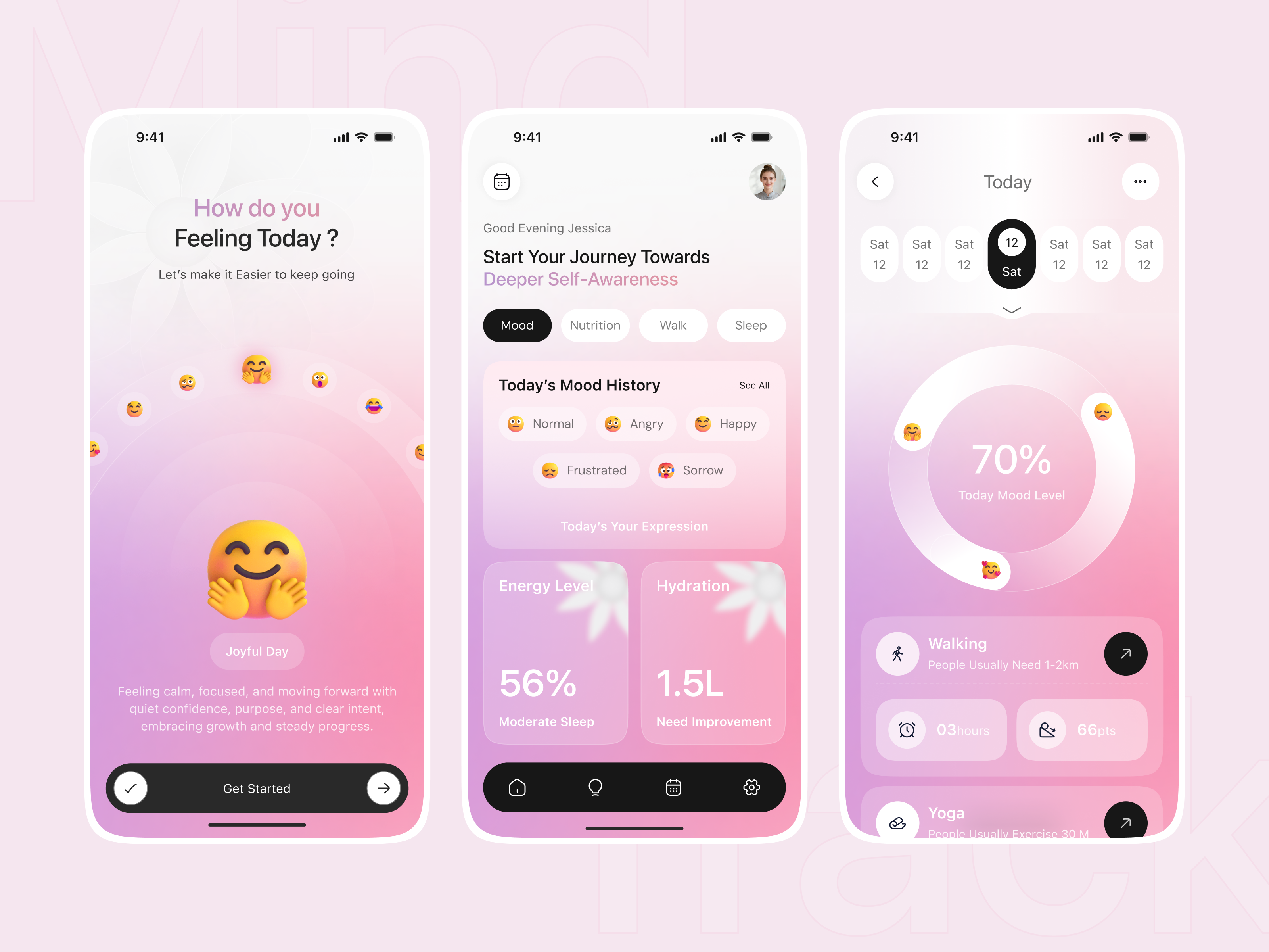 Mind Check & Emotion Tracker Mobile App ai mental health app ui ai mental health mobile app clean ui daly mood tracker app emotion tracker app health app healthcare meditation mindfulness app mental app mental health tracking app mind check app mind tracker app mobile app mobile app design ui wellness mobile app