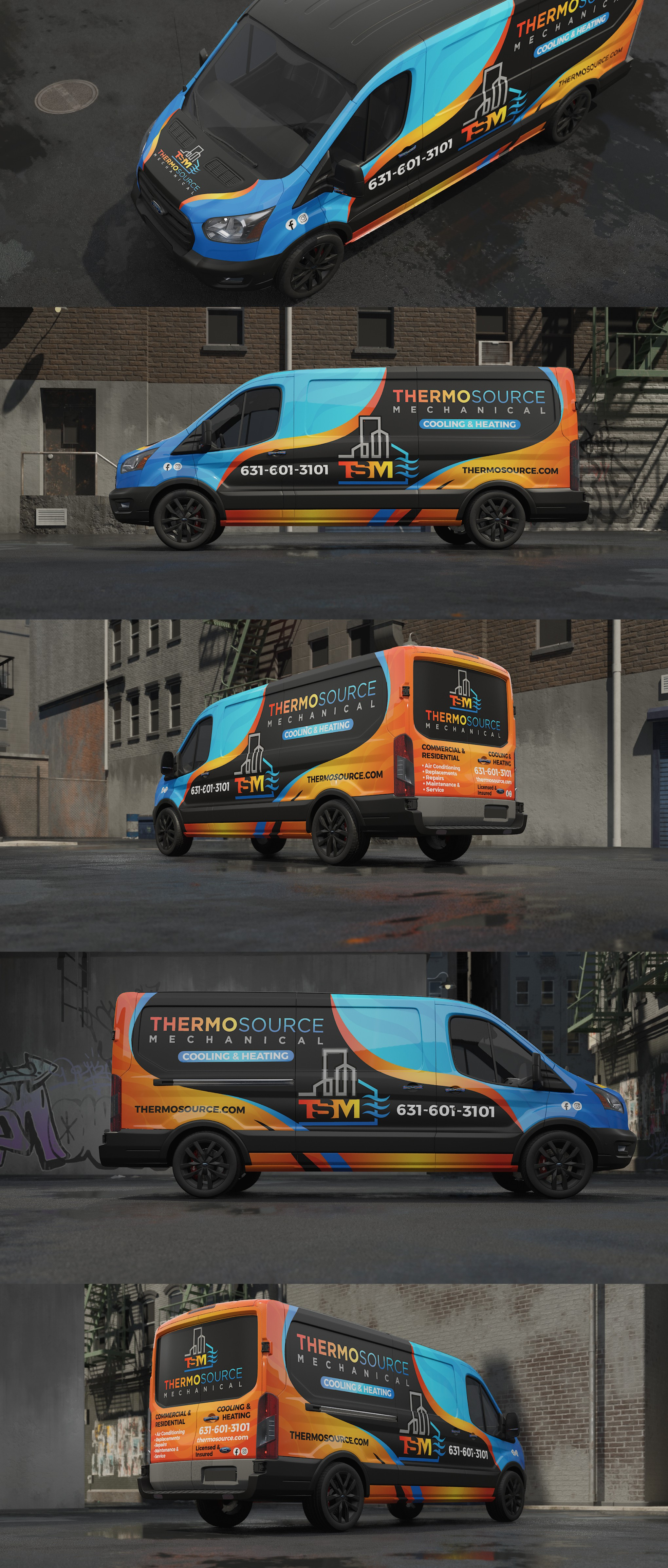 THERMOSOURCE MECHANICAL COOLING & HEATING I VAN WRAP beyond wrap branding car wap creative wrap custom wrap graphic design innovative wrap van wrap wrap
