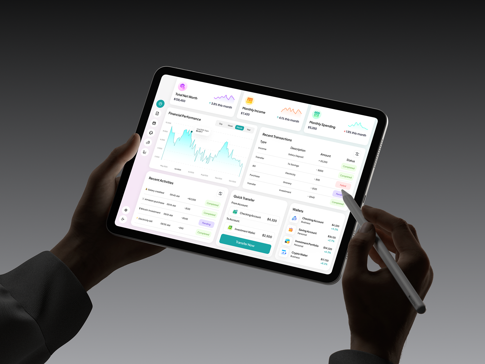 Clean Financial Analytics Admin Panel UI Concept admin panel analytics banking clean ui crypto dashboard dashboard ui data visualization design finance app fintech kinetic glyph mehbubur rahman minimal design modern ui personal finance saas uiux wallet website design