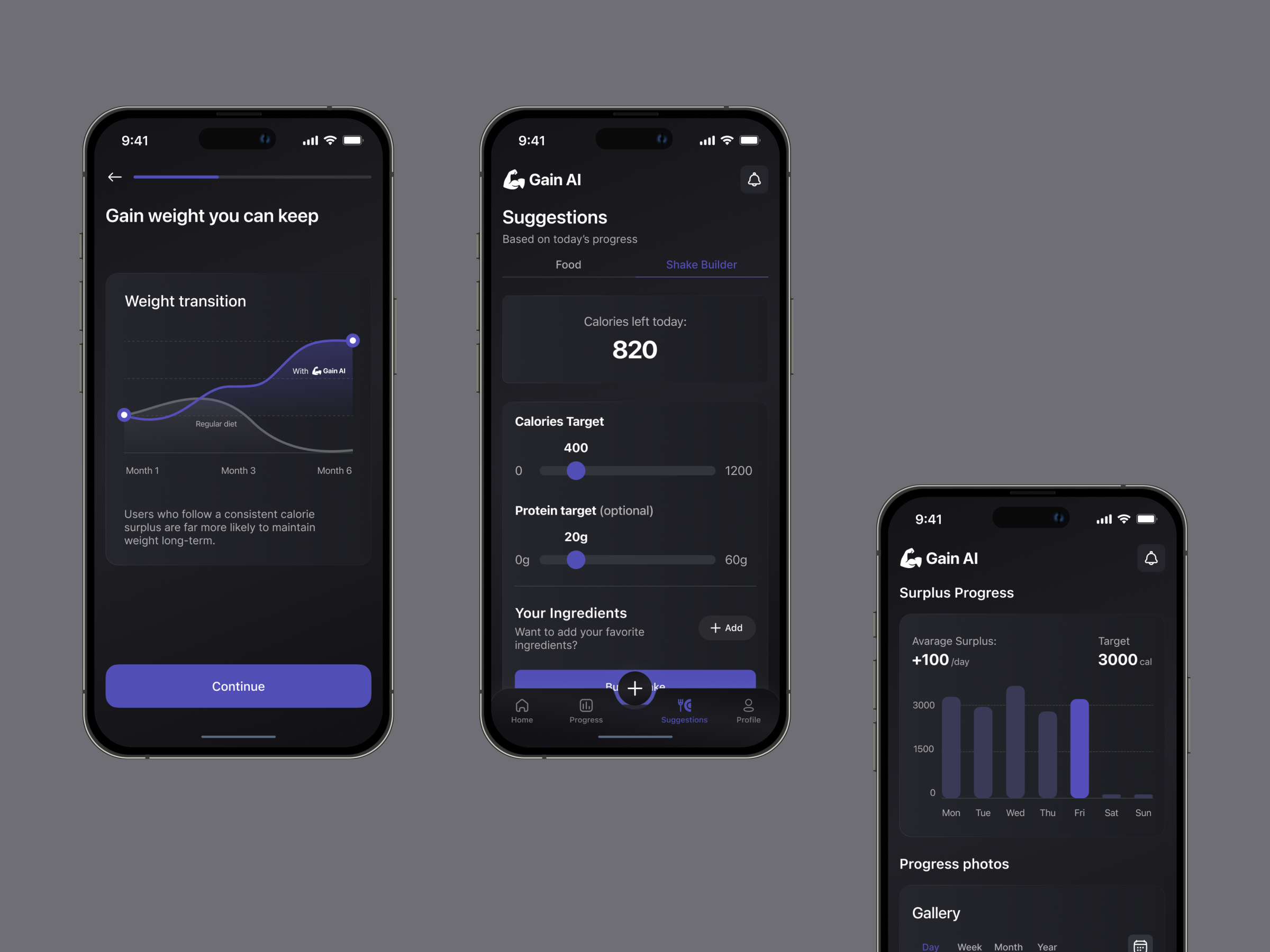 Example of Gain AI App Design