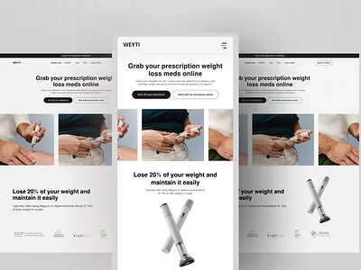 Mobile first design - Weight loss medication online landing page interface medication online mobile first design mobile responsive product responsive design service startup ui ux web weight loss